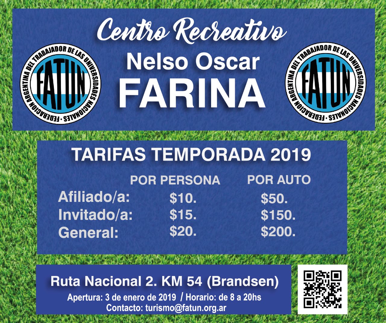 Tarifas Centro Recreativo